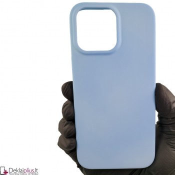 Kieto silikono 2 mm.storio dėklas - sviesiai mėlynas (Apple Iphone 14 Pro Max)